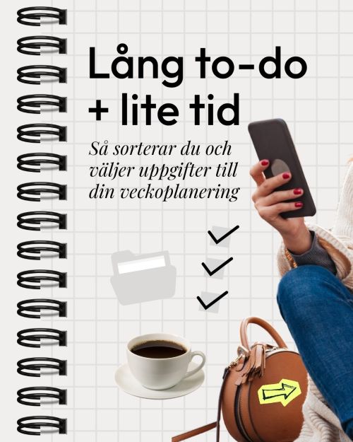 Lång to-do och lite tid — illustration av veckoplanering med to-do-lista och kalender